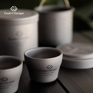 COOK'N'ESCAPE チタンおちょこ割れない45mlペアセット