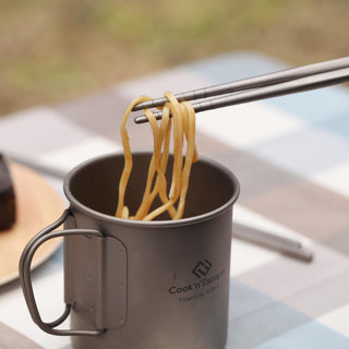 COOK'N'ESCAPE チタンカトラリーセット2点セット 先割れスプーン＋箸