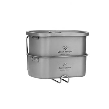 COOK'N'ESCAPE TitaniumMountaineering Camp Military Kit Cookware With Storage Bag