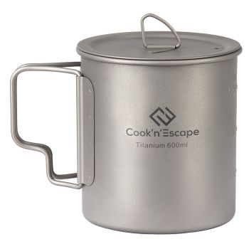 COOK'N'ESCAPE Lightweight Titanium Pot with Lid 600ml CA2014