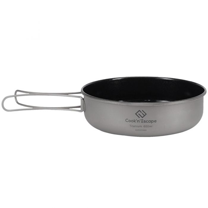 COOK'N'ESCAPE Titanium Frying Pan Ultra-light Skillet Outdoor