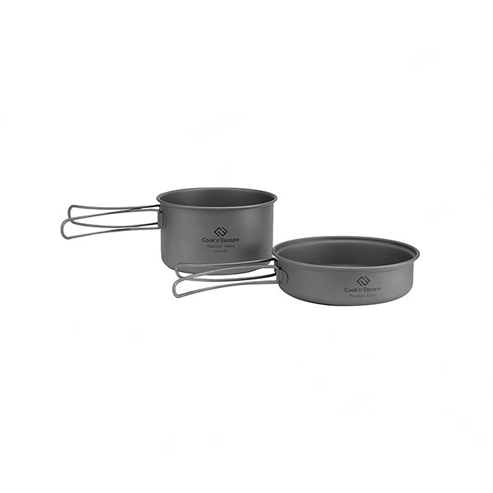 18cm Titanium Frying Pan Small Camping Pan Skillet Cookware with