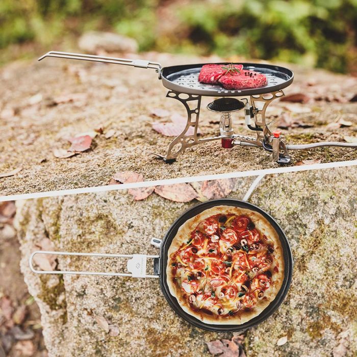 Titanium frying outlet pan